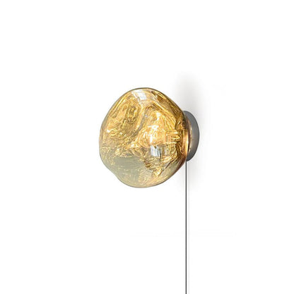 Molten Glass Plug-In Wall Lamp with Mirror Effect