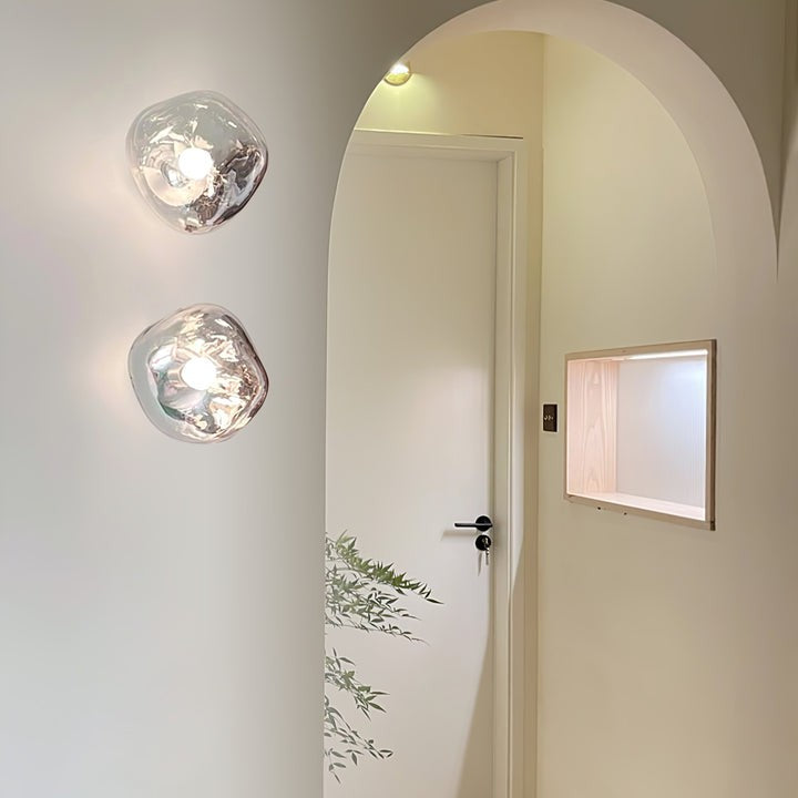 Molten Glass Plug-In Wall Lamp with Mirror Effect