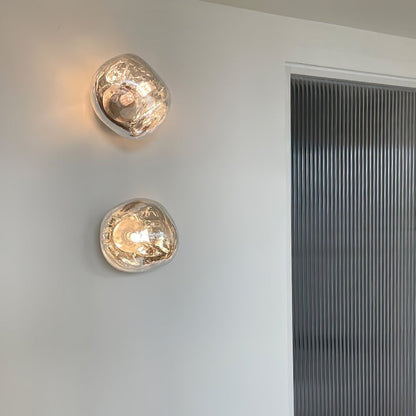 Molten Glass Plug-In Wall Lamp with Mirror Effect