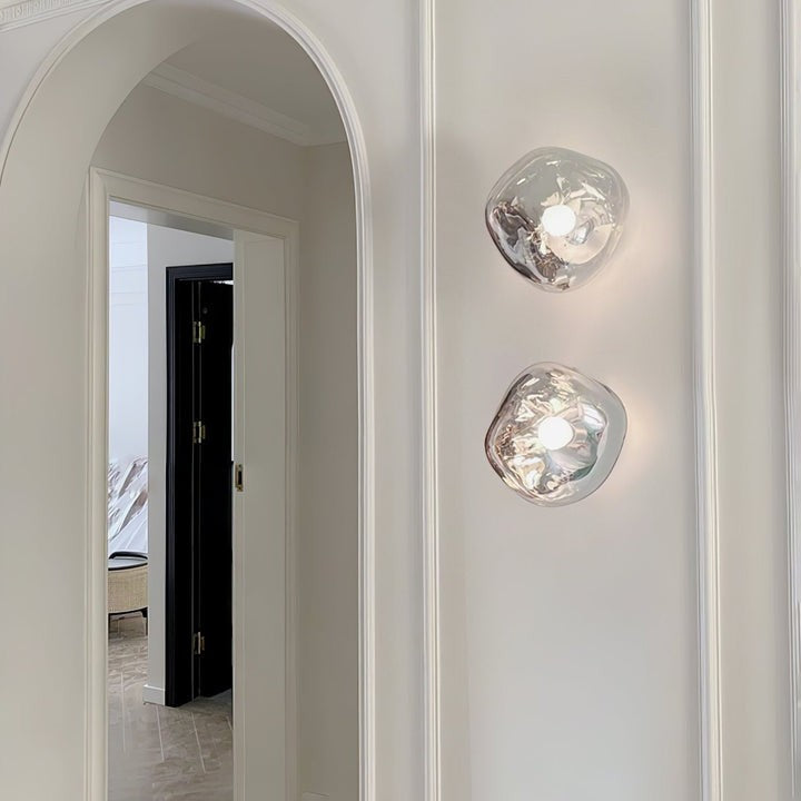 Molten Glass Plug-In Wall Lamp with Mirror Effect