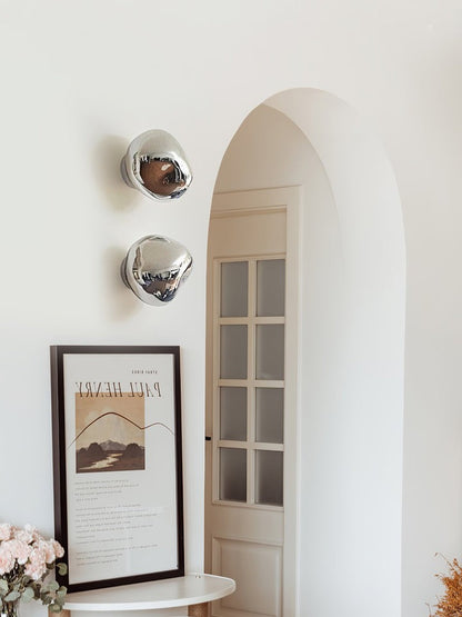 Molten Glass Plug-In Wall Lamp with Mirror Effect