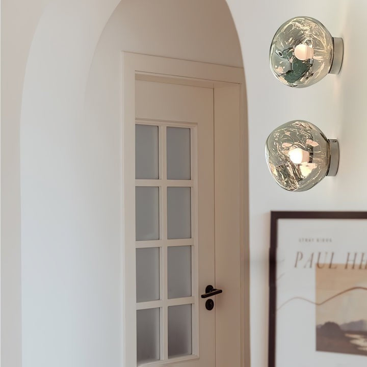 Molten Glass Plug-In Wall Lamp with Mirror Effect
