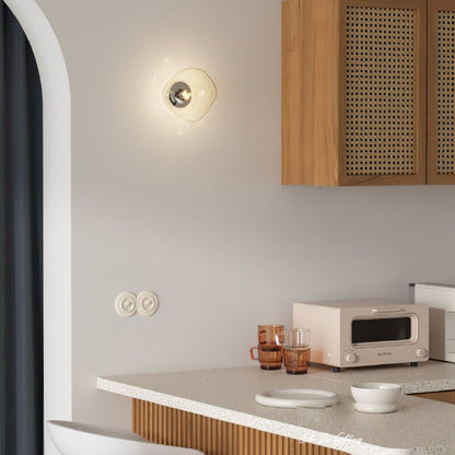 Molten Glass Plug-In Wall Lamp with Mirror Effect
