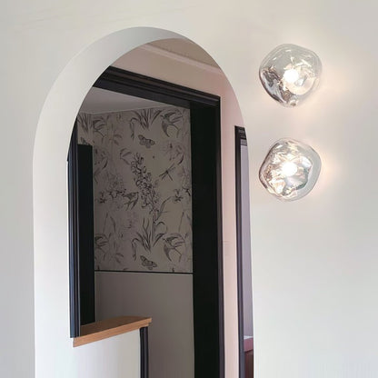Molten Glass Plug-In Wall Lamp with Mirror Effect