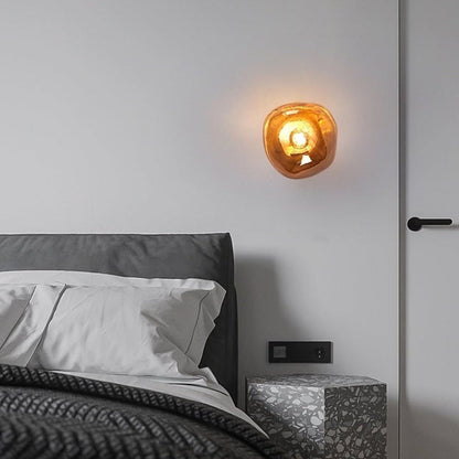 Molten Glass Plug-In Wall Lamp with Mirror Effect