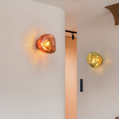 Molten Glass Plug-In Wall Lamp with Mirror Effect