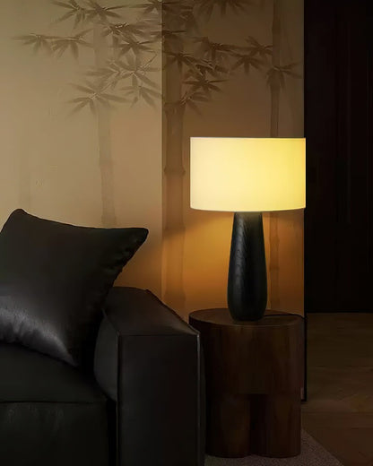 Mountain-Inspired Wood & Linen Table Lamp