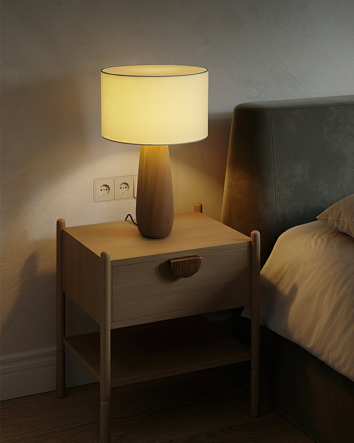 Mountain-Inspired Wood & Linen Table Lamp