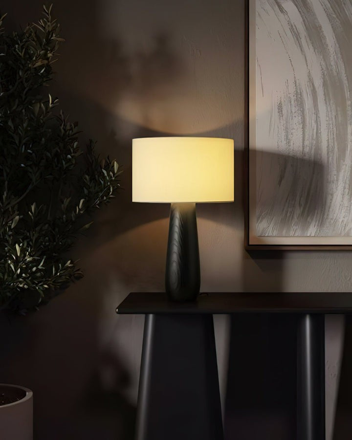 Mountain-Inspired Wood & Linen Table Lamp