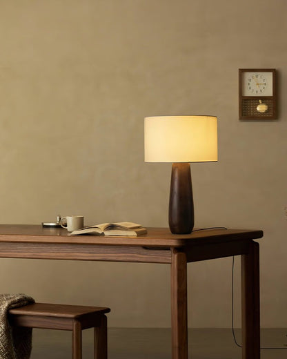 Mountain-Inspired Wood & Linen Table Lamp