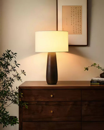 Mountain-Inspired Wood & Linen Table Lamp