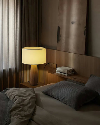 Mountain-Inspired Wood & Linen Table Lamp