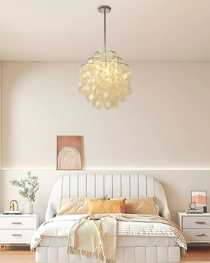 Multi-Layer Round Shell Disc Ceiling Chandelier
