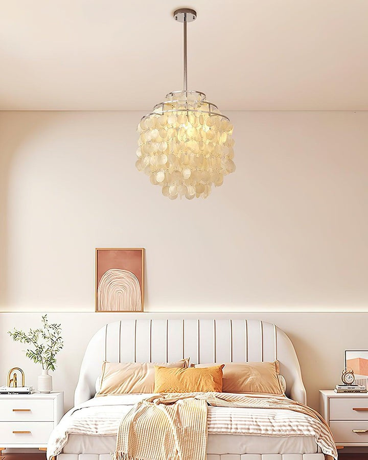 Multi-Layer Round Shell Disc Ceiling Chandelier