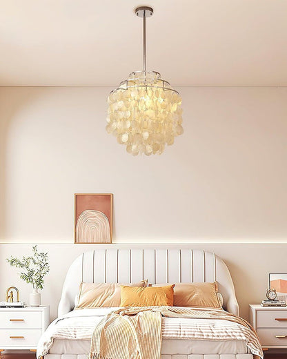 Multi-Layer Round Shell Disc Ceiling Chandelier