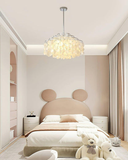 Multi-Layer Round Shell Disc Ceiling Chandelier