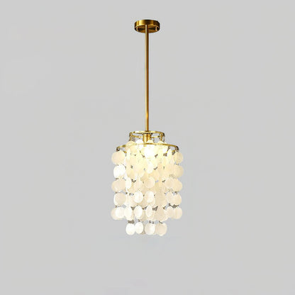 Multi-Layer Round Shell Disc Ceiling Chandelier