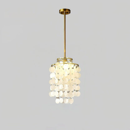 Multi-Layer Round Shell Disc Ceiling Chandelier