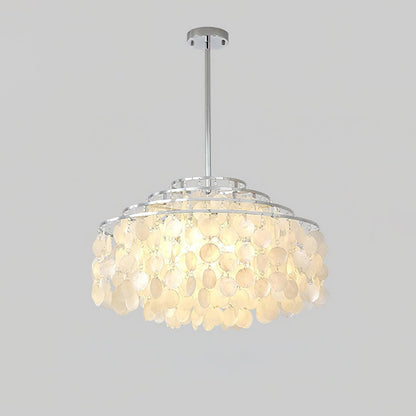 Multi-Layer Round Shell Disc Ceiling Chandelier