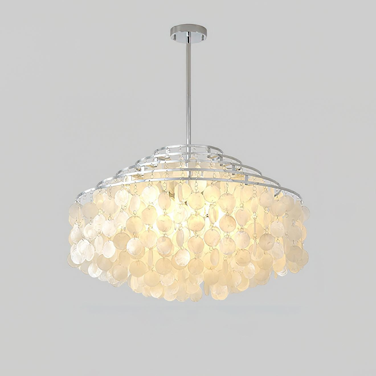 Multi-Layer Round Shell Disc Ceiling Chandelier