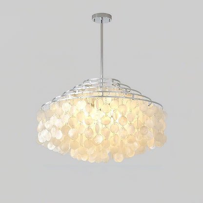 Multi-Layer Round Shell Disc Ceiling Chandelier