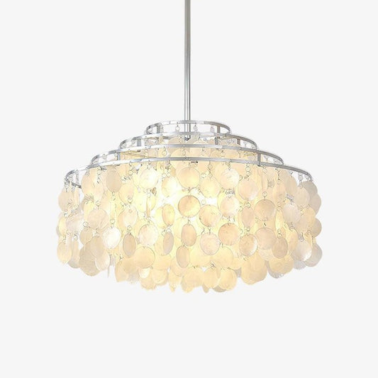 Multi-Layer Round Shell Disc Ceiling Chandelier
