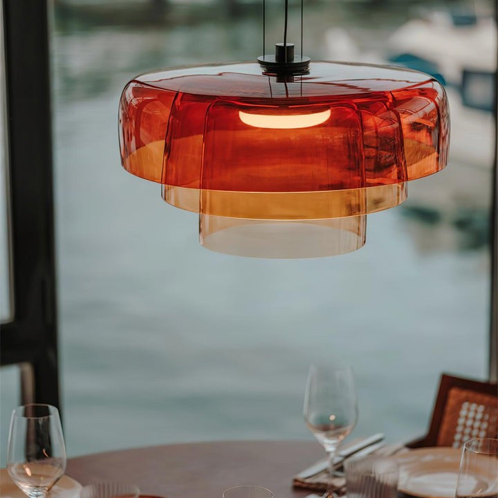 Multi-Tier LED Pendant Light with Adjustable Suspension