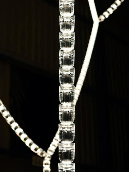 Snake-Inspired Crescent LED Chandelier - Style A