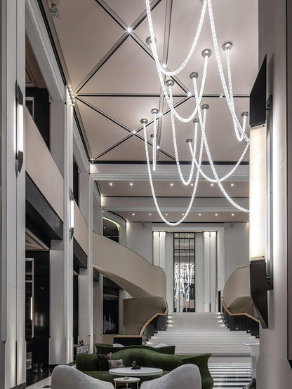 Snake-Inspired Crescent LED Chandelier - Style A