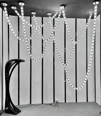 Snake-Inspired Crescent LED Chandelier - Style A