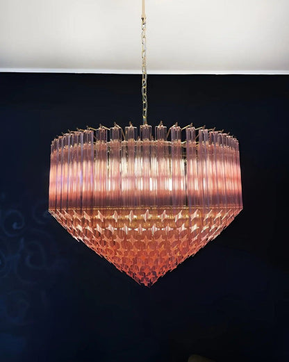 Murano Pink Prism Glass Chandelier
