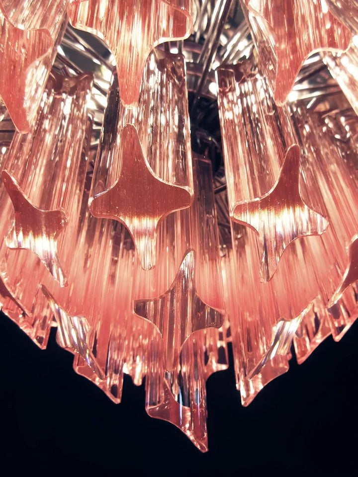 Murano Pink Prism Glass Chandelier