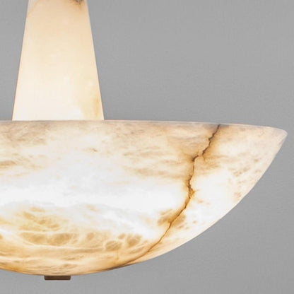 Natural Alabaster Snowflake LED Chandelier