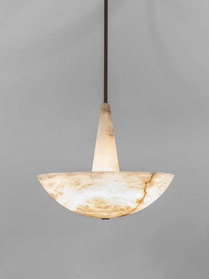 Natural Alabaster Snowflake LED Chandelier
