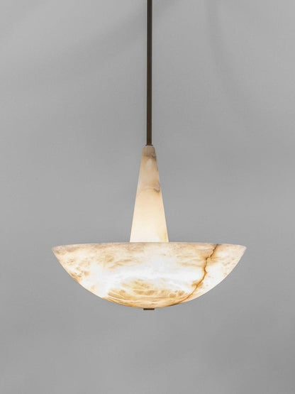 Natural Alabaster Snowflake LED Chandelier