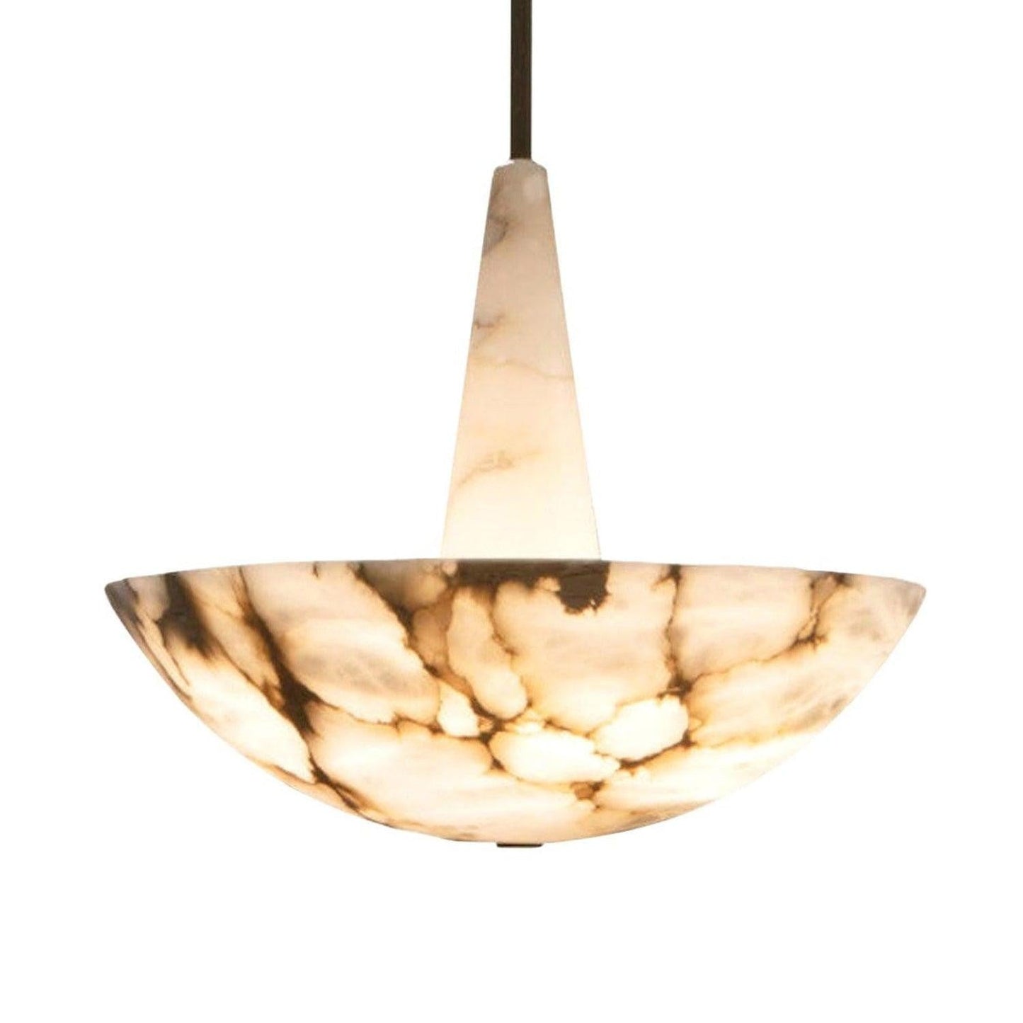 Natural Alabaster Snowflake LED Chandelier