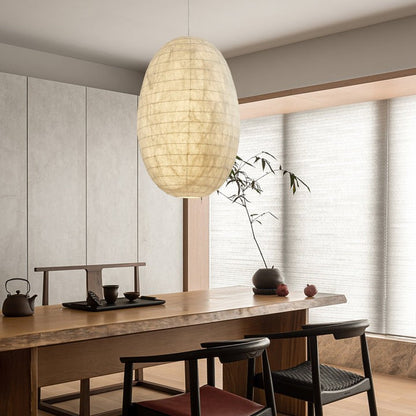 Natural Mulberry Silk Pendant Light Fixture