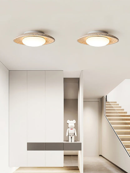 Natural Travertine LED Flush Mount Ceiling Light