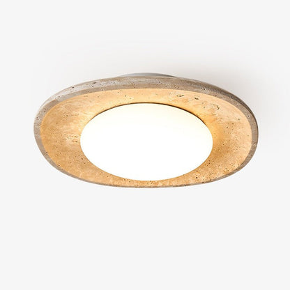 Natural Travertine LED Flush Mount Ceiling Light