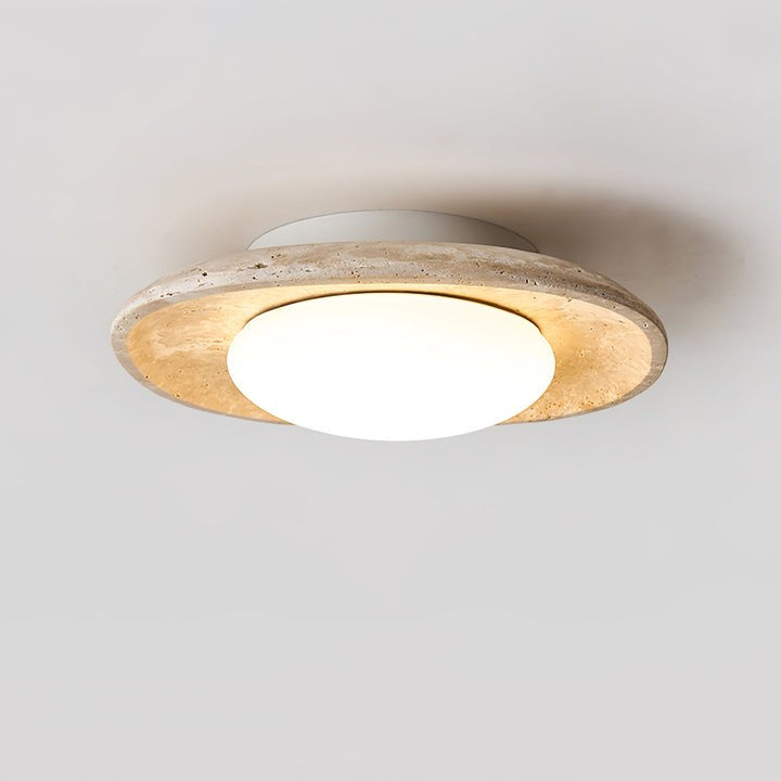 Natural Travertine LED Flush Mount Ceiling Light