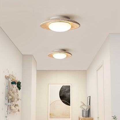 Natural Travertine LED Flush Mount Ceiling Light