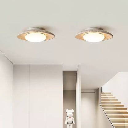 Natural Travertine LED Flush Mount Ceiling Light