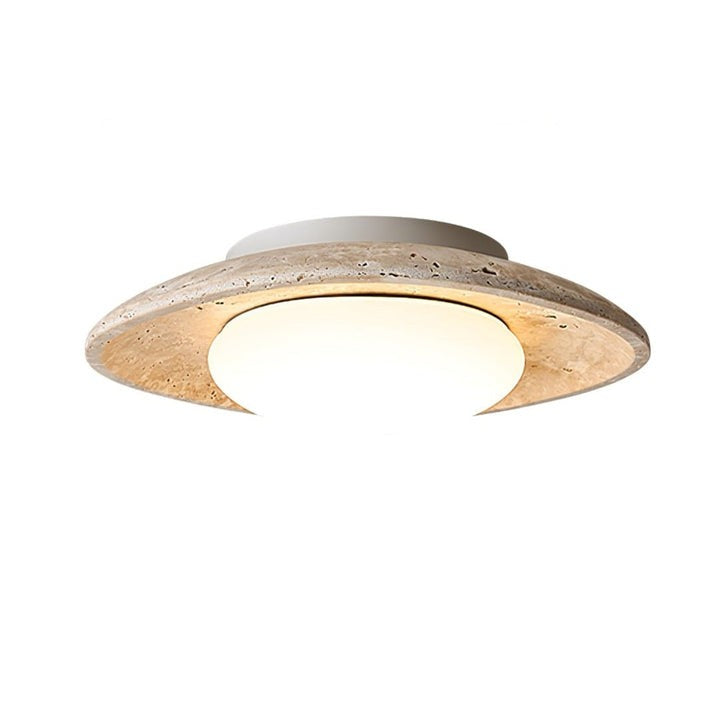 Natural Travertine LED Flush Mount Ceiling Light