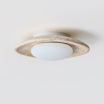 Natural Travertine LED Flush Mount Ceiling Light