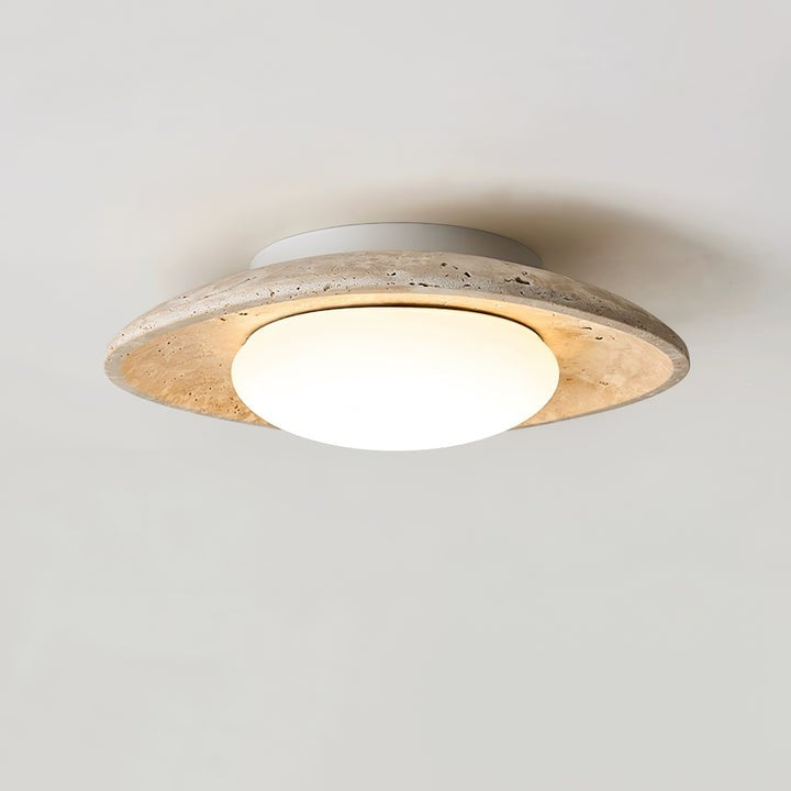 Natural Travertine LED Flush Mount Ceiling Light