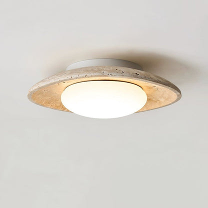 Natural Travertine LED Flush Mount Ceiling Light