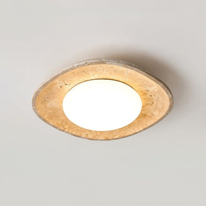 Natural Travertine LED Flush Mount Ceiling Light
