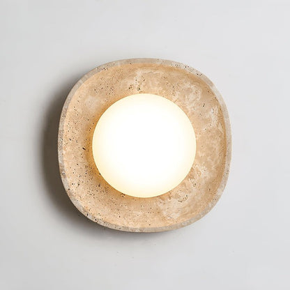 Natural Travertine LED Flush Mount Ceiling Light