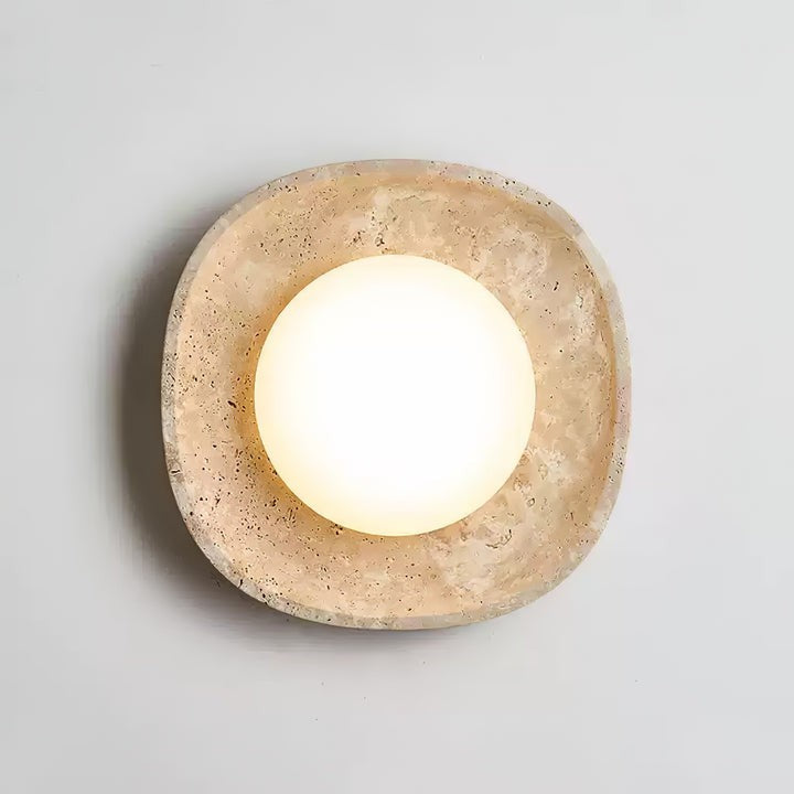 Natural Travertine LED Flush Mount Ceiling Light