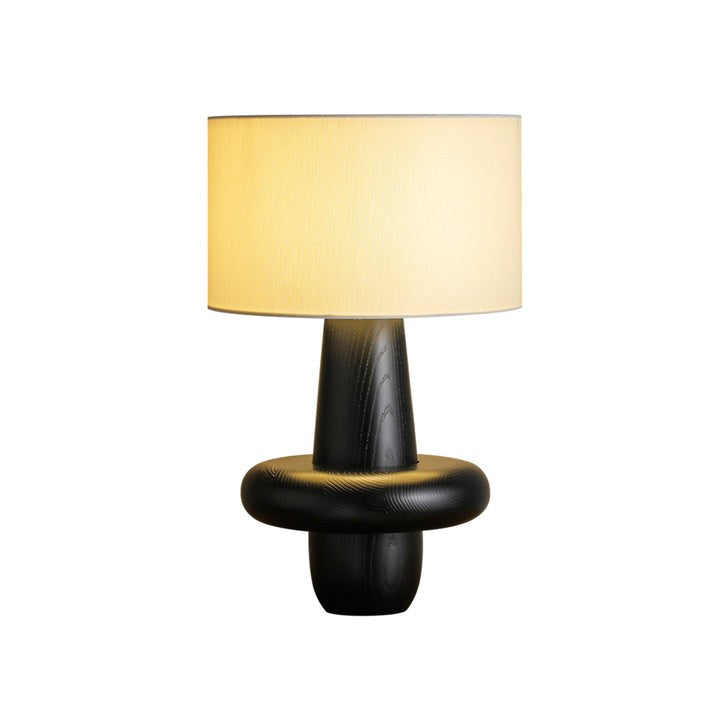 Natural Wood & Fabric Table Lamp – Warm Ambient Glow